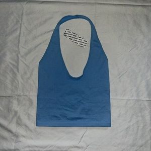 Out from under blue halter top size small